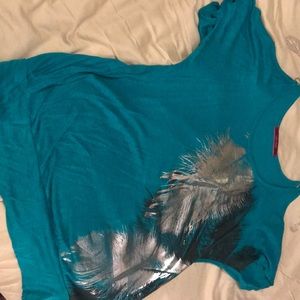 Feather shirt with chain straps